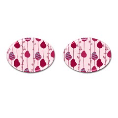 Original Tree Bird Leaf Flower Floral Pink Wave Chevron Blue Polka Dots Cufflinks (oval)