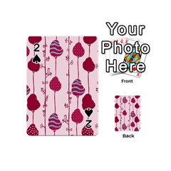 Original Tree Bird Leaf Flower Floral Pink Wave Chevron Blue Polka Dots Playing Cards 54 (mini) 