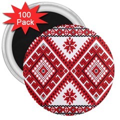 Model Traditional Draperie Line Red White Triangle 3  Magnets (100 Pack)