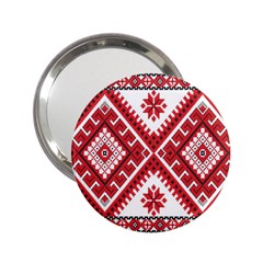 Model Traditional Draperie Line Red White Triangle 2 25  Handbag Mirrors