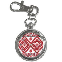 Model Traditional Draperie Line Red White Triangle Key Chain Watches
