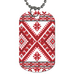 Model Traditional Draperie Line Red White Triangle Dog Tag (two Sides)