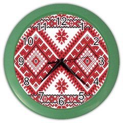 Model Traditional Draperie Line Red White Triangle Color Wall Clocks