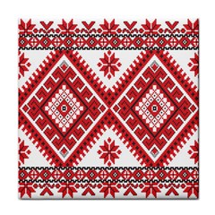 Model Traditional Draperie Line Red White Triangle Face Towel by Mariart