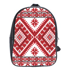 Model Traditional Draperie Line Red White Triangle School Bag (large) by Mariart