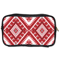 Model Traditional Draperie Line Red White Triangle Toiletries Bags