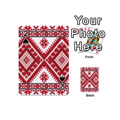 Model Traditional Draperie Line Red White Triangle Playing Cards 54 (mini)  by Mariart