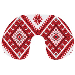 Model Traditional Draperie Line Red White Triangle Travel Neck Pillows