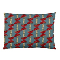 Mushroom Madness Red Grey Polka Dots Pillow Case by Mariart