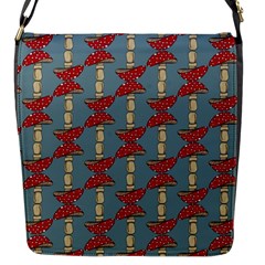 Mushroom Madness Red Grey Polka Dots Flap Messenger Bag (s)