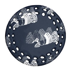 Japan Food Sashimi Round Filigree Ornament (two Sides) by Mariart