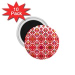 Plaid Red Star Flower Floral Fabric 1.75  Magnets (10 pack)  Front