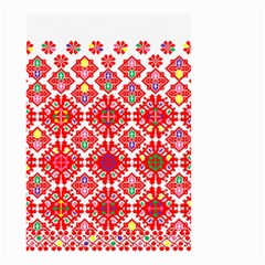 Plaid Red Star Flower Floral Fabric Small Garden Flag (two Sides)