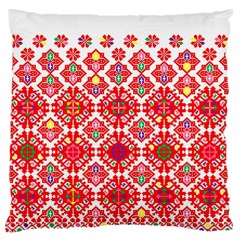 Plaid Red Star Flower Floral Fabric Large Flano Cushion Case (two Sides)