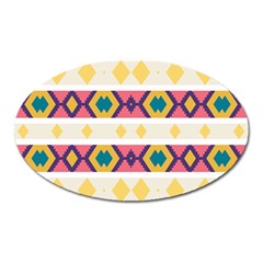 Rhombus And Stripes                            Magnet (oval) by LalyLauraFLM