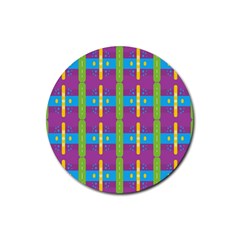 Stripes and dots                           Rubber Round Coaster (4 pack)