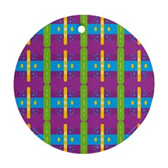 Stripes And Dots                           Ornament (round) by LalyLauraFLM