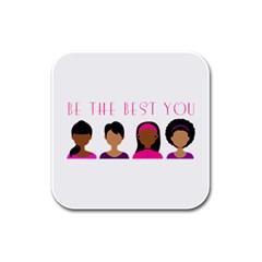 Black Girls Be The Best You Rubber Square Coaster (4 Pack) by kenique