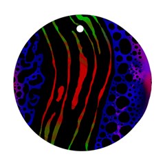 Frog Spectrum Polka Line Wave Rainbow Ornament (round)