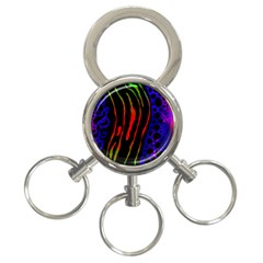 Frog Spectrum Polka Line Wave Rainbow 3-ring Key Chains by Mariart