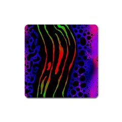 Frog Spectrum Polka Line Wave Rainbow Square Magnet