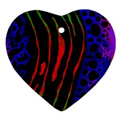Frog Spectrum Polka Line Wave Rainbow Heart Ornament (two Sides) by Mariart