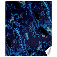 Pattern Butterfly Blue Stone Canvas 8  X 10 