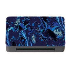 Pattern Butterfly Blue Stone Memory Card Reader With Cf