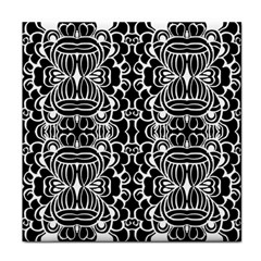 Psychedelic Pattern Flower Black Face Towel