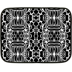 Psychedelic Pattern Flower Black Fleece Blanket (mini)