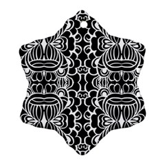 Psychedelic Pattern Flower Black Ornament (snowflake) by Mariart