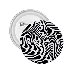 Psychedelic Zebra Black White Line 2.25  Buttons