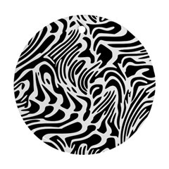 Psychedelic Zebra Black White Line Ornament (Round)