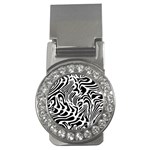 Psychedelic Zebra Black White Line Money Clips (CZ)  Front