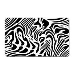 Psychedelic Zebra Black White Line Magnet (Rectangular)