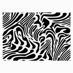 Psychedelic Zebra Black White Line Large Glasses Cloth (2-side) by Mariart