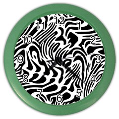 Psychedelic Zebra Black White Line Color Wall Clocks