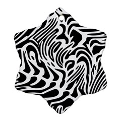 Psychedelic Zebra Black White Line Ornament (Snowflake)