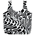 Psychedelic Zebra Black White Line Full Print Recycle Bags (L)  Back