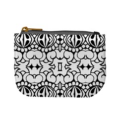 Psychedelic Pattern Flower Crown Black Flower Mini Coin Purses by Mariart