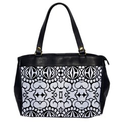 Psychedelic Pattern Flower Crown Black Flower Office Handbags by Mariart