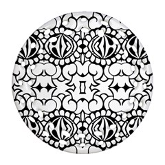 Psychedelic Pattern Flower Crown Black Flower Ornament (round Filigree) by Mariart