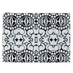 Psychedelic Pattern Flower Crown Black Flower Cosmetic Bag (xxl)  by Mariart