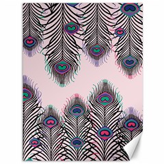 Peacock Feather Pattern Pink Love Heart Canvas 36  X 48   by Mariart