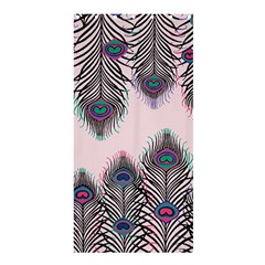 Peacock Feather Pattern Pink Love Heart Shower Curtain 36  X 72  (stall) 