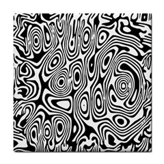 Psychedelic Zebra Black White Tile Coasters by Mariart