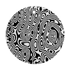 Psychedelic Zebra Black White Round Ornament (two Sides)