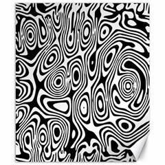 Psychedelic Zebra Black White Canvas 8  X 10  by Mariart