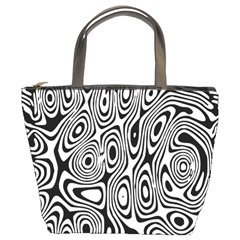 Psychedelic Zebra Black White Bucket Bags