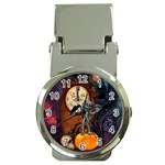 Funny Mummy With Skulls, Crow And Pumpkin Money Clip Watches